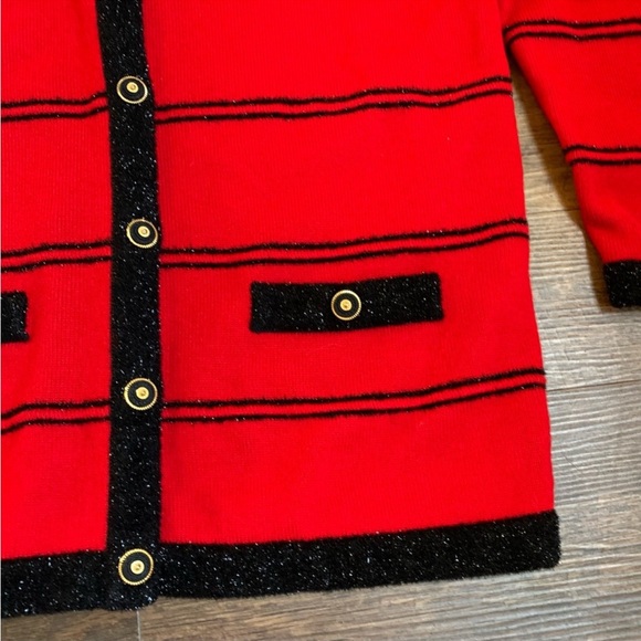 VINTAGE Cellini Holiday Knit Cardigan size 44 M/L - Picture 5 of 6